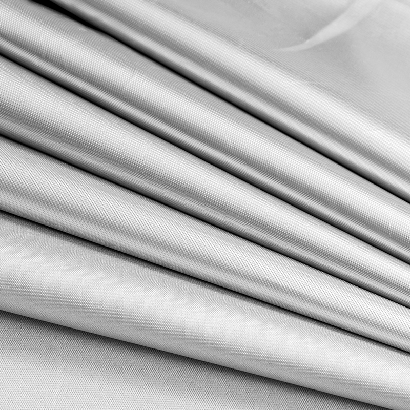 Tafetán de color con revestimiento plateado-07